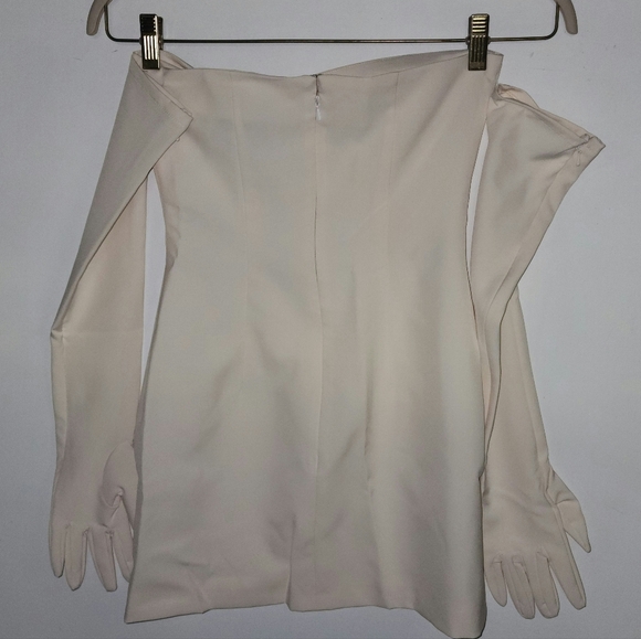 NWT-MISCREANTS Crepe Cupid Dress With Bows In Ivory Sz UK 8, US 4 - Picture 5 of 5